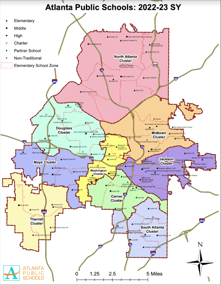 Map of the APS District and their relative location.