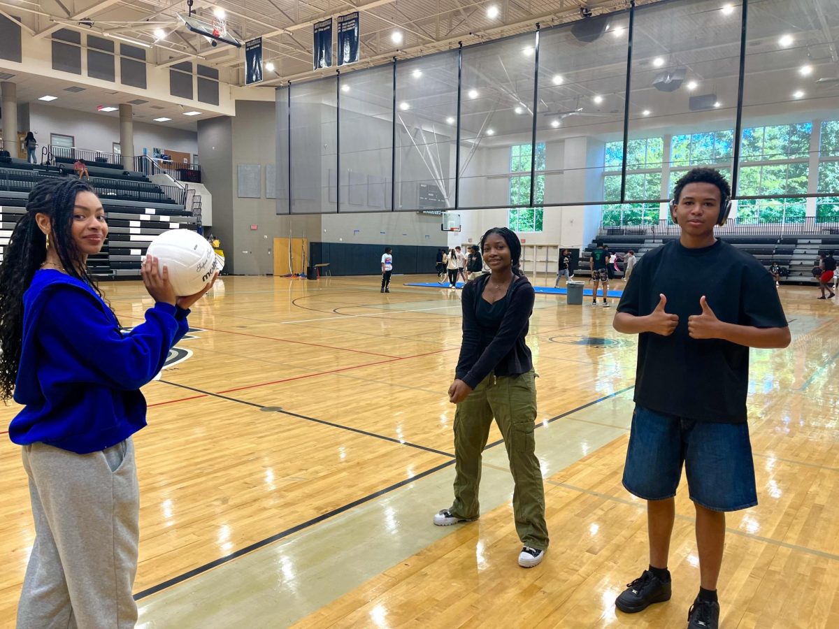 Bump, Set Spike!: Sophomores Amaya Reyes, Jalani Howard, and Jaden Cummings channel their inner Olympian