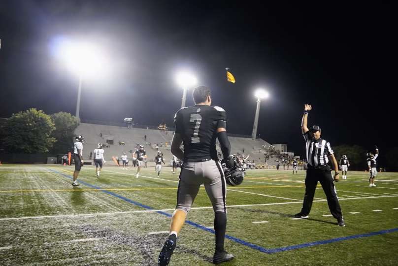 As the night comes to an end, Josh McCullough tracks in the game tying touchdown setting up Lucas England’s walk off extra point.