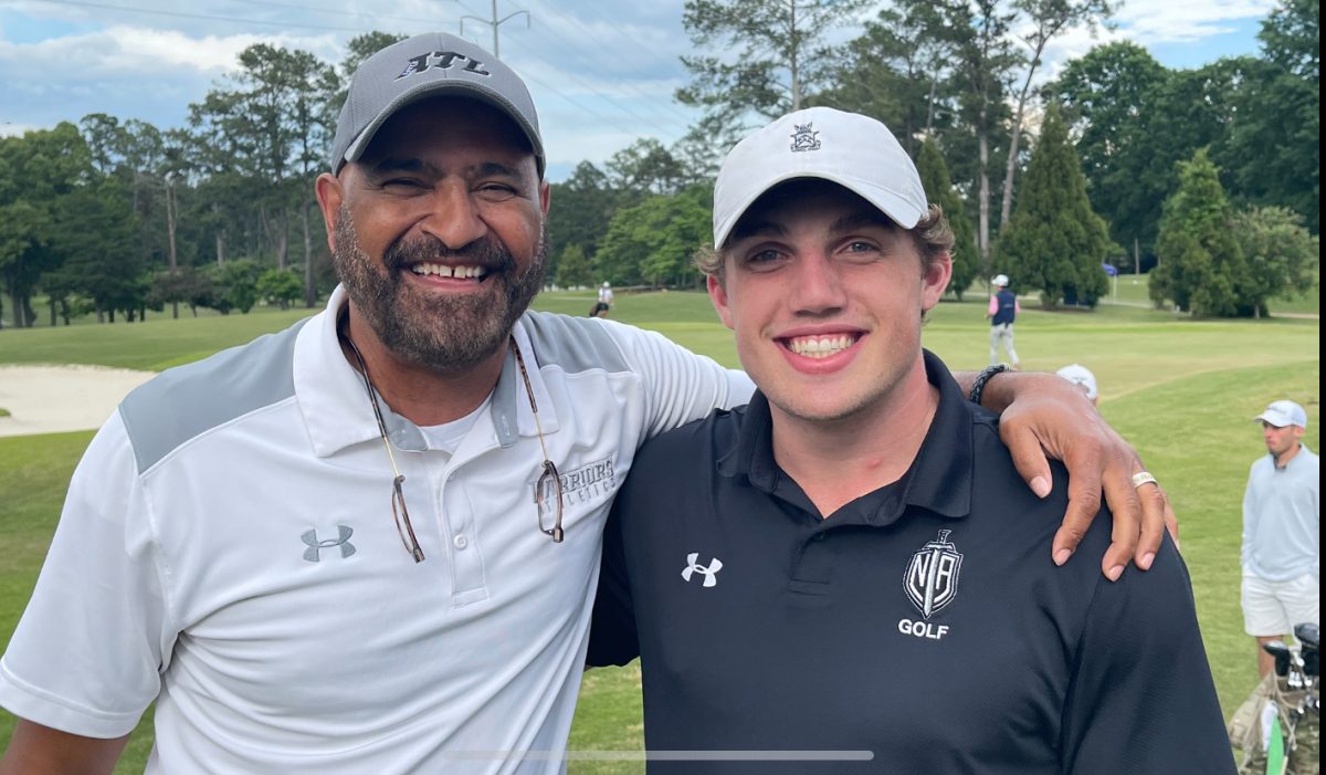 Coach Sarden and 2021 graduate Ned Coleman at a North Atlanta golf tournament.