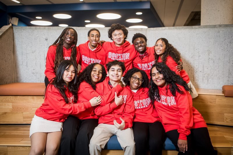 Angel Wiley (12) gathered with other posse scholars who got into their dream school, Boston University, ready for their new chapter.