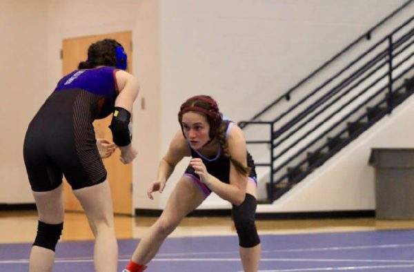 Sophia Gonzalez pictured in the middle of a wrestling match. 