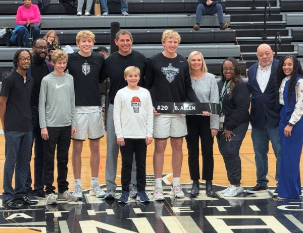 North Atlanta senior center Brooks Allen during his Senior Night Honors. 
